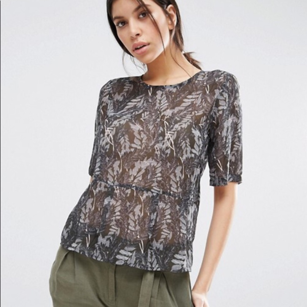 Vero Moda Kell Printed Peplum Blouse
